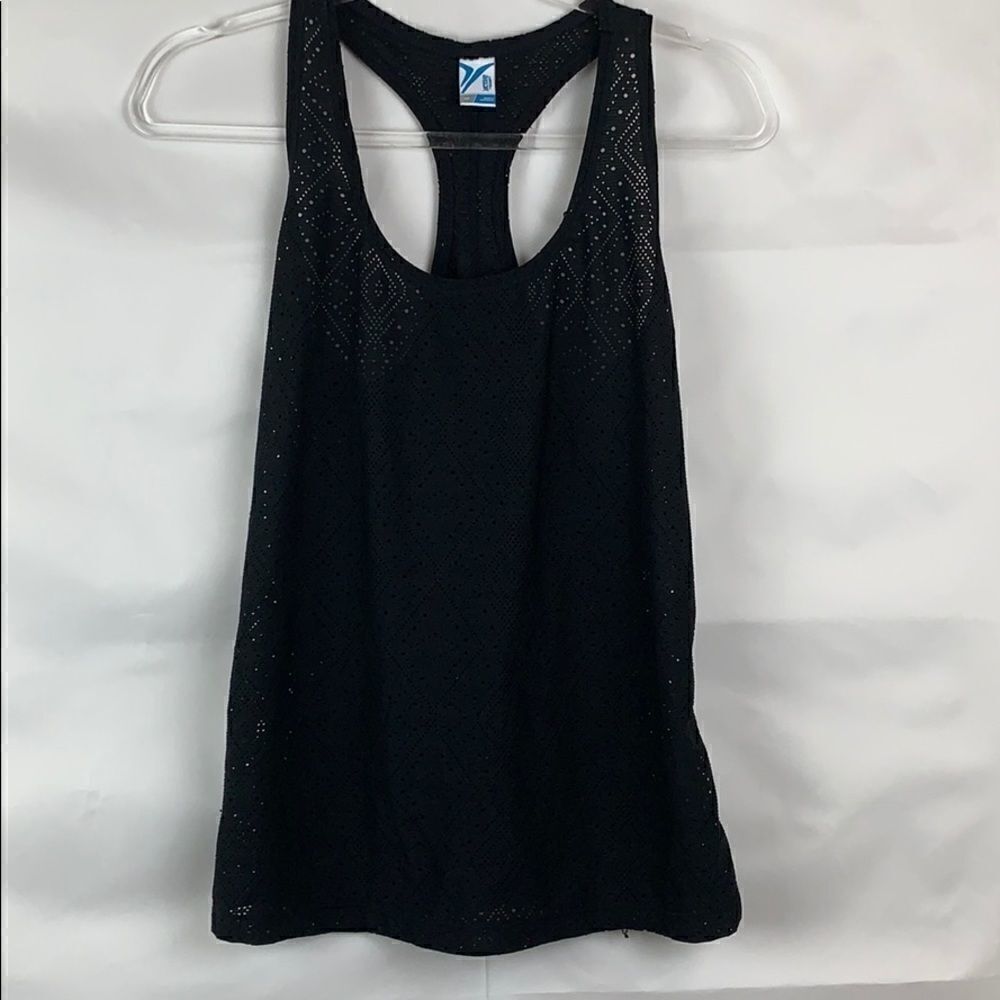 Old Navy black laser cut active tank top